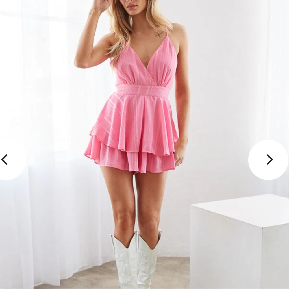 Pink flowy romper s